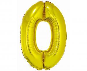 BALON FOLIOWY SMART CYFRA 0 ZŁOTA 76CM