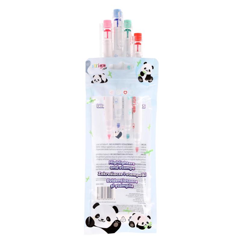 ZAKREŚLACZE I STEMPELKI 2W1 4 SZTUKI STRIGO