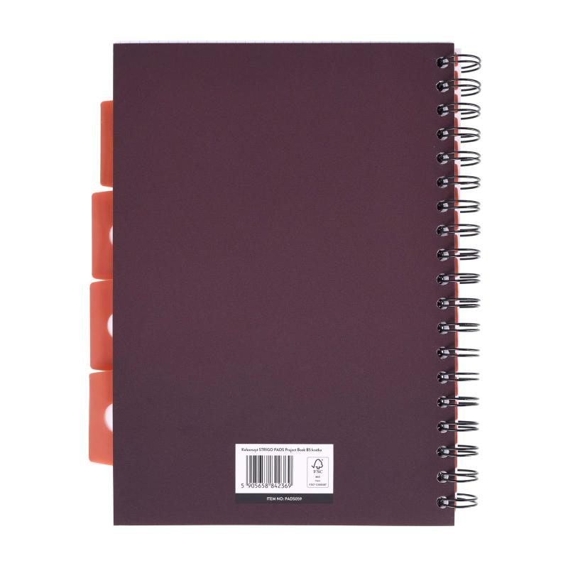 KOŁOZESZYT B5/100# BASIC BORDOWY 80G STRIGO