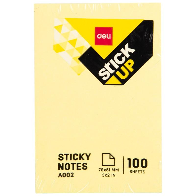 NOTES SAMOPRZYLEPNY 76X51MM 100KARTEK ZÓŁTY DELI