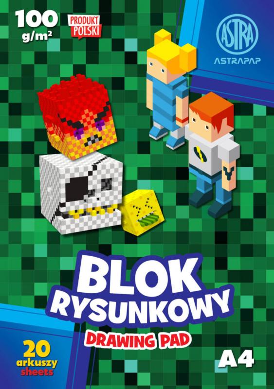 BLOK RYSUNKOWY A4/20 100G ASTRAPAP 'PIXEL'