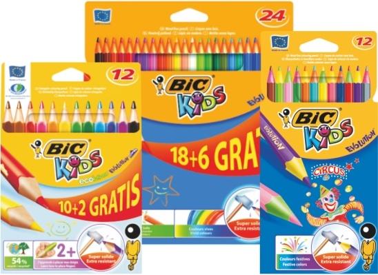 KREDKI 24 BIC EKOLOG./STRIPES Z ŻYWICY SYNTETYCZNEJ