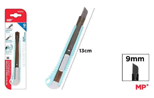 NÓŻ DO PAPIERU WYSUWANY 9MM 1SZT./BLIS. MP
