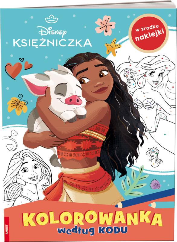 KSIĄŻECZKA DISNEY KSIĘŻNICZKA. KOLOROWANKA WEDŁUG KODU