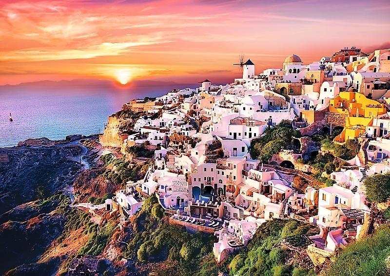 PUZZLE 1000 TREFL ZACHÓD SŁOŃCA NAD SANTORINI