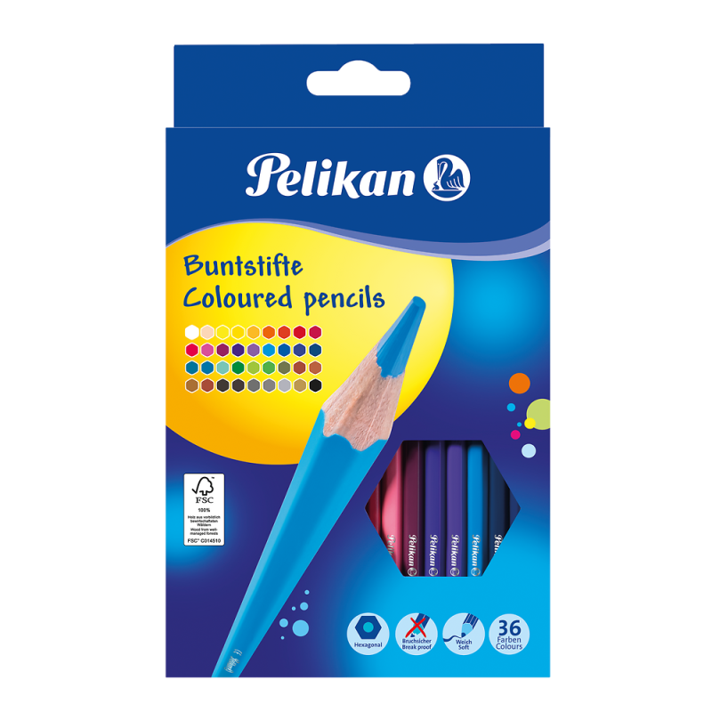 KREDKI 12 PELIKAN OŁÓWKOWE TRÓJKĄTNE