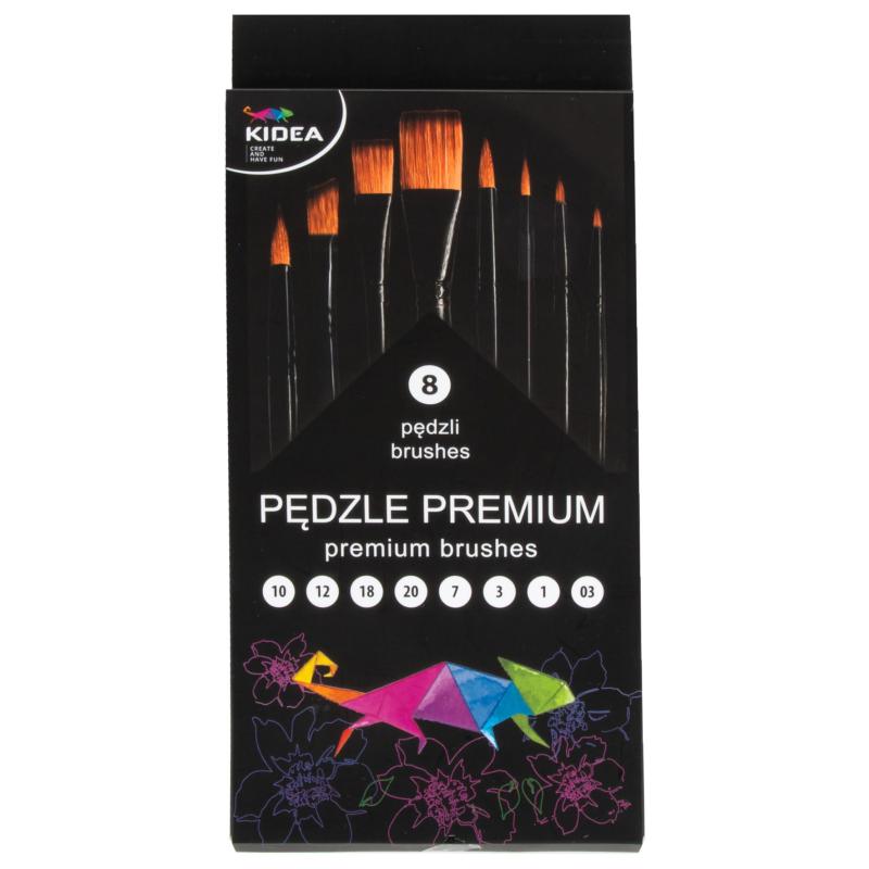 PĘDZLE PREMIUM 8 SZT KIDEA