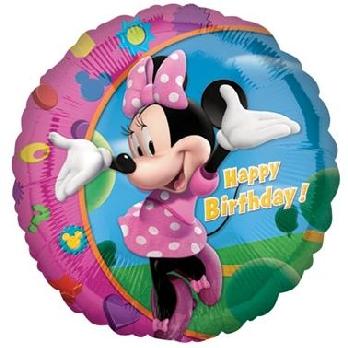 BALON FOLIOWY 18' CIR MINNIE HAPPY BIRTHDAY