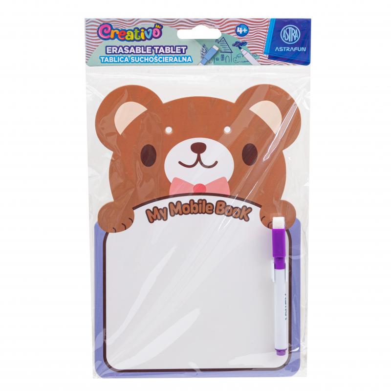 TABLICA SUCHOŚCIERALNA ASTRAFUN 24,5 × 16,5cm - Jednorożec, Miś, Panda