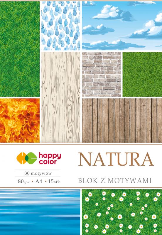 BLOK Z MOTYWAMI A4/15 NATURA 80G HAPPY COLOR