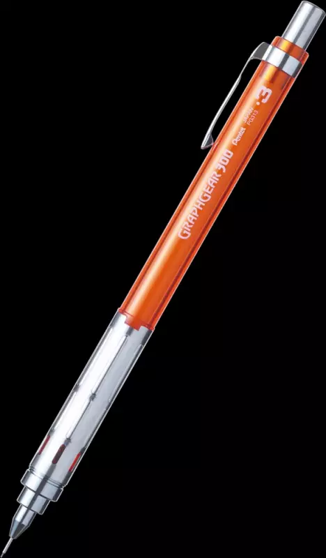 OŁÓWEK AUTOMATYCZNY PENTEL 0,3 GRAPHGEAR 300 POMARAŃCZ TRANSPARENTNY