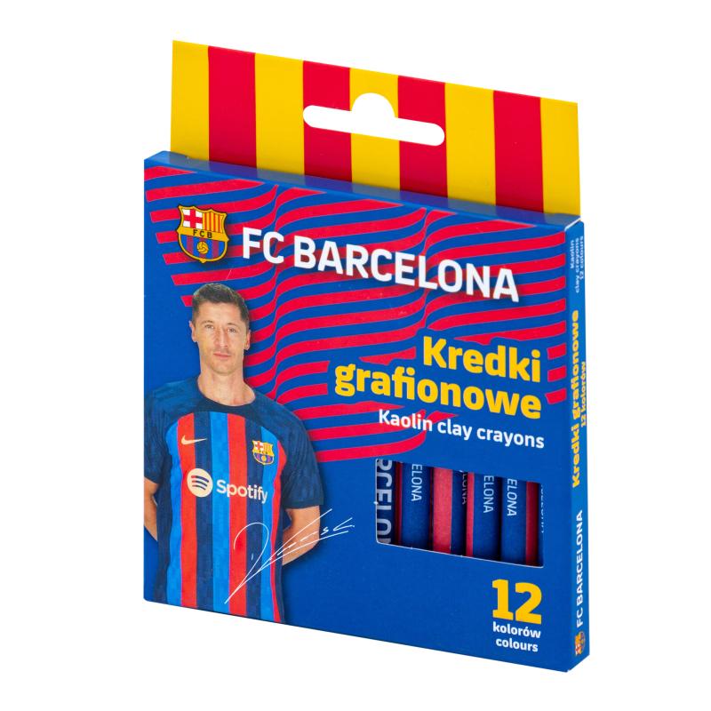 KREDKI 12 GRAFIONOWE OKRĄGŁE FC BARCELONA - 7/85 mm