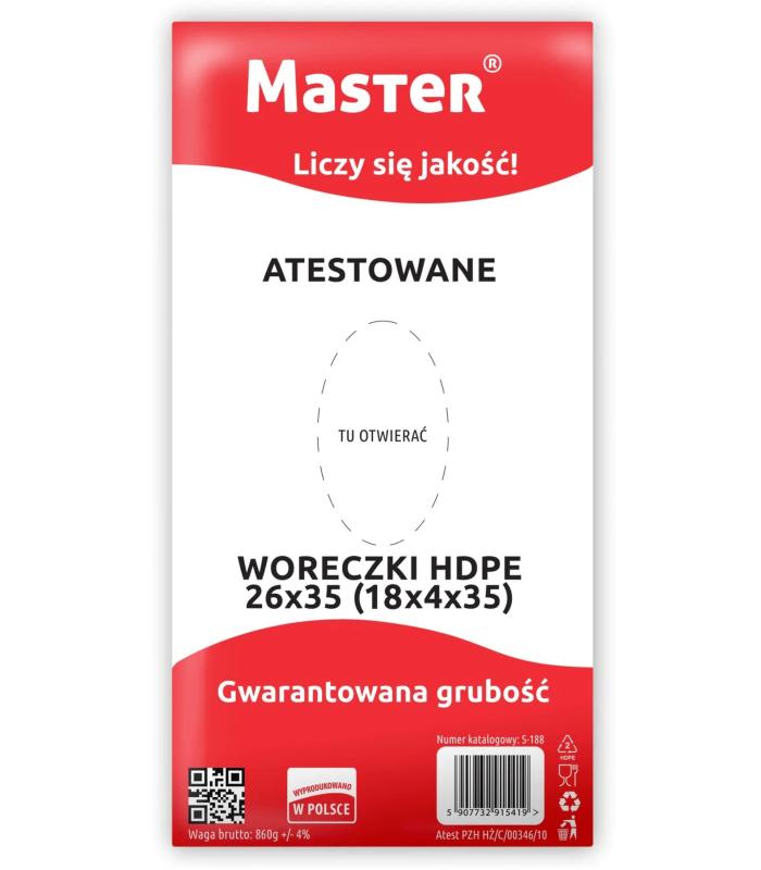 WORECZKI ŚNIADANIOWE HDPE 18/4X35CM ATESTOWANE MASTER 26/35