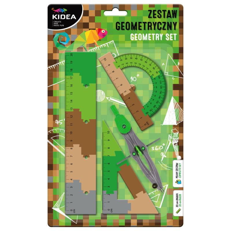 ZESTAW GEOMETRYCZNY A PUZZLE 20CM 4 ELEMENTY KIDEA