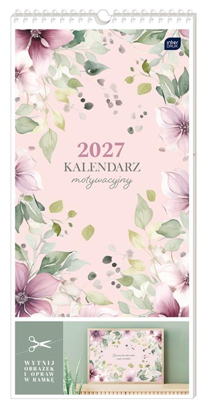 KALENDARZ ŚCIENNY MOTYWACYJNY 22X46CM KWIATY 2027