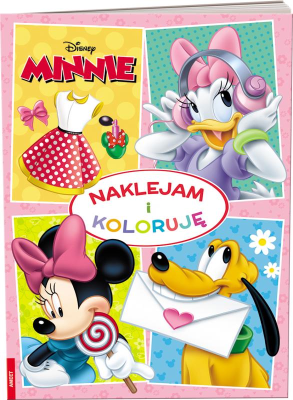 KSIĄŻECZKA MINNIE. NAKLEJAM I KOLORUJĘ