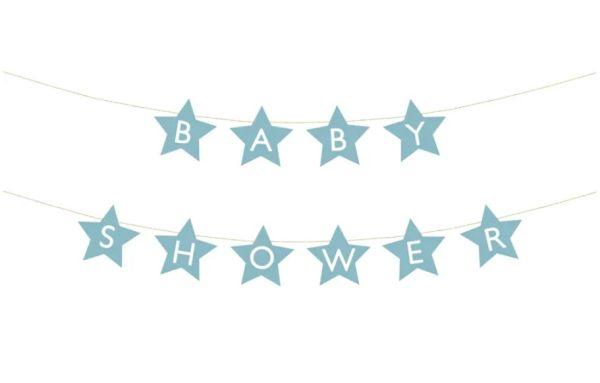 BANER BABY SHOWER 290X16.5CM JASNY NIEBIESKI