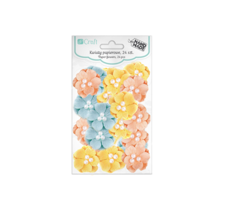KWIATY PAPIEROWE 24SZT PASTEL