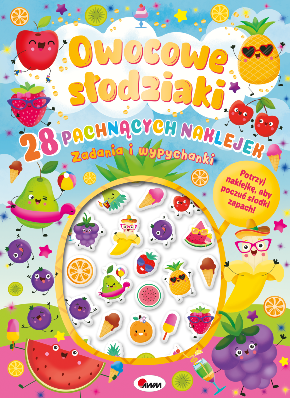 KSIĄŻECZKA 28 PACHNĄCYCH NAKLEJEK OWOCOWE SŁODZIAKI