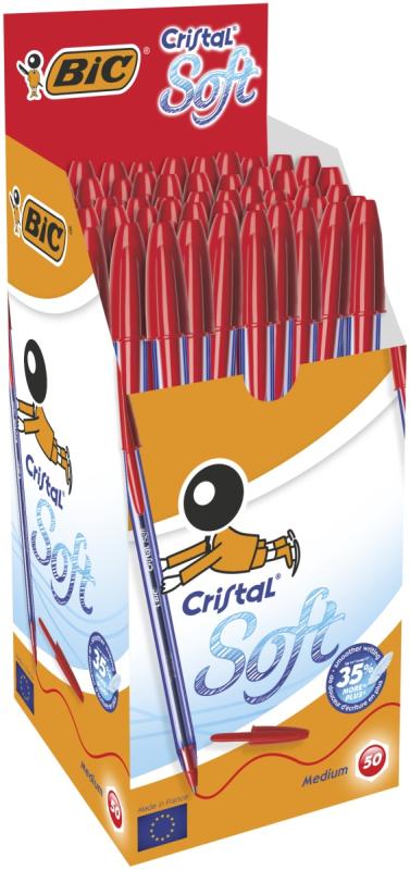DŁUGOPIS BIC CRISTAL SOFT CZERWONY A50