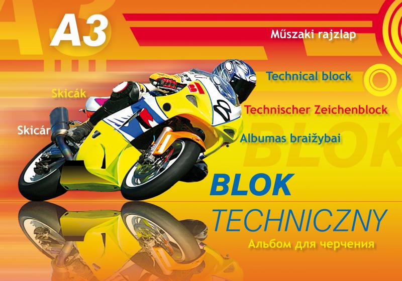 BLOK TECHNICZNY A3/10 BIAŁY 250G KRESKA