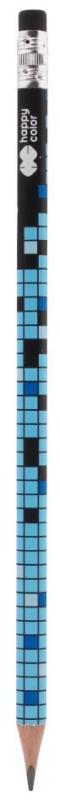 OŁÓWEK TRÓJKĄTNY Z GUMKĄ 2B PIXI BLOX HAPPY COLOR