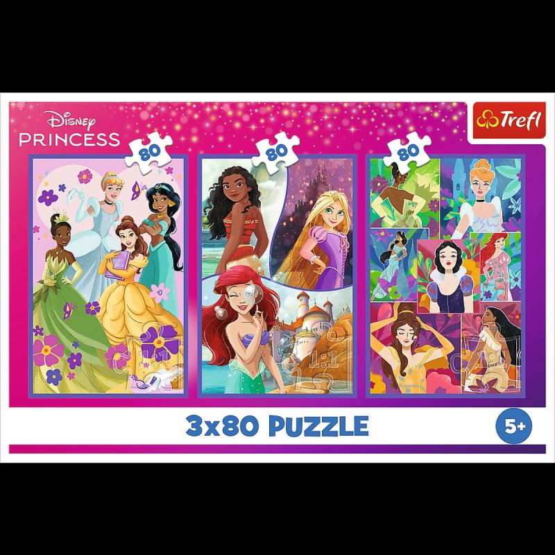 PUZZLE 3X80 TREFL KSIĘŻNICZKI PRZYJACIÓŁKI