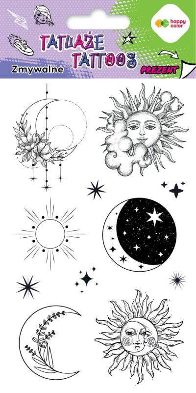 TATUAŻE NA PRZEDMIOT ZMYWALNE SUN AND MOON 100X200MM