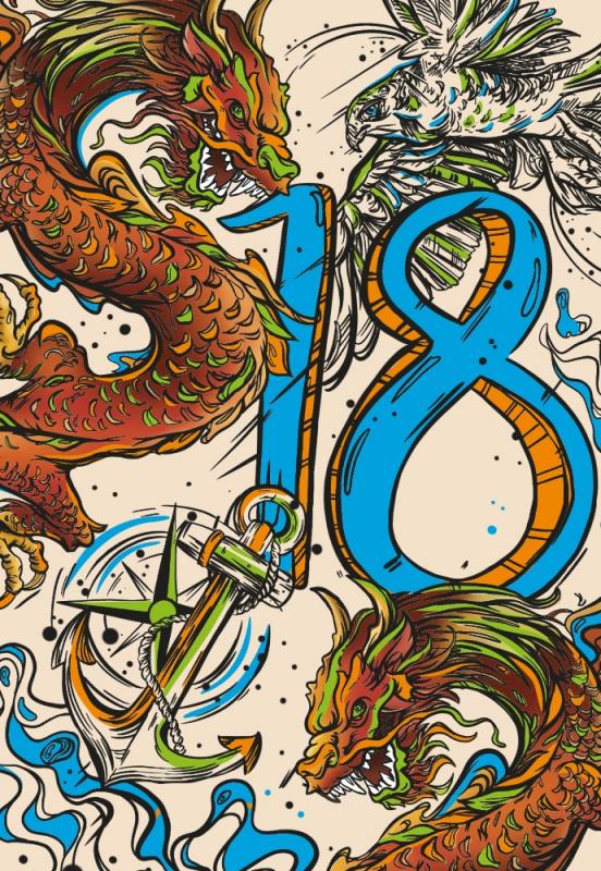 KARNET A5 NEON 18 CHŁOPAK