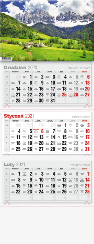 KALENDARZ TRÓJDZIELNY LUX 2027