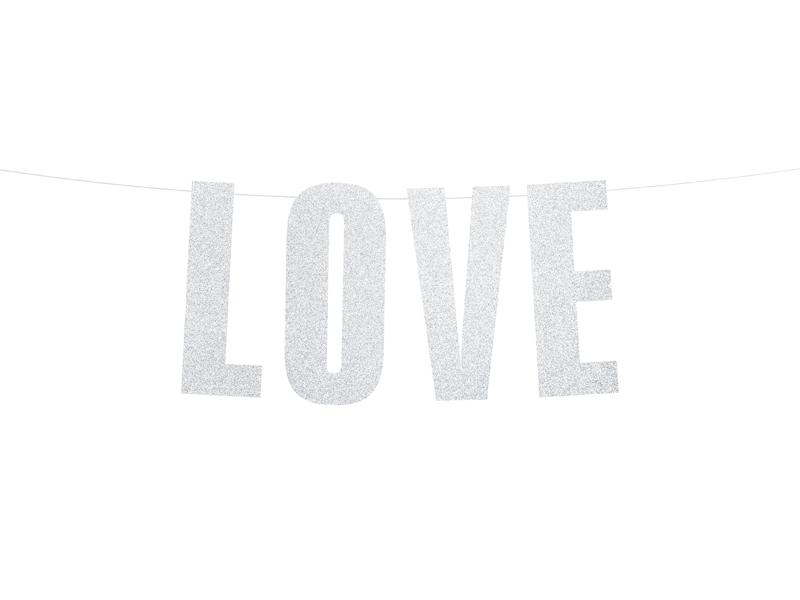 BANER LOVE KOL.SREBRNY BROKAT