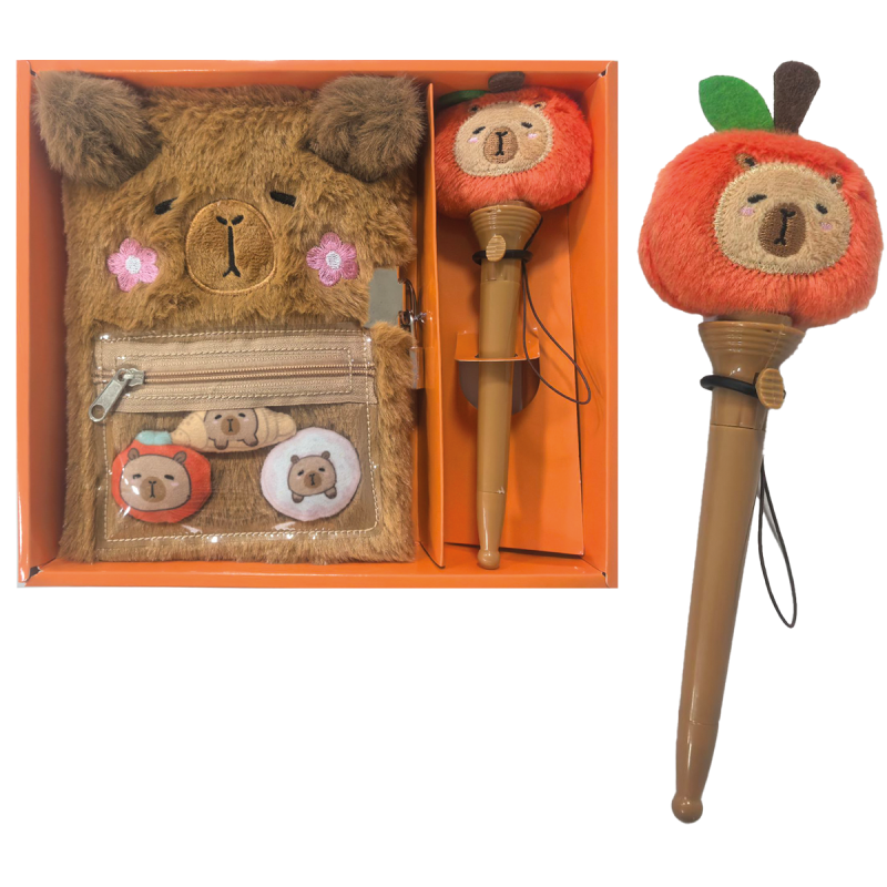 PAMIĘTNIK KAPIBARA Z DŁUGOPISEM TOYSLNN