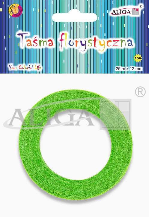 TAŚMA FLORYSTYCZNA JASNOZIELONA 12MMX25M MT-1221