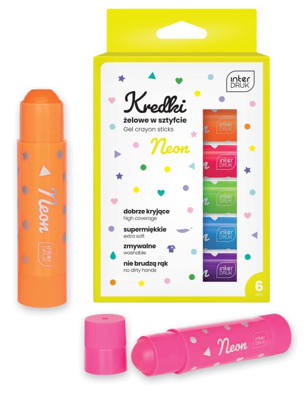 KREDKI ŻELOWE W SZTYFCIE 6X10G NEONOWE BBI