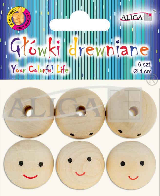 GŁÓWKI DREWNIANE PJG-2554 4CM A/6
