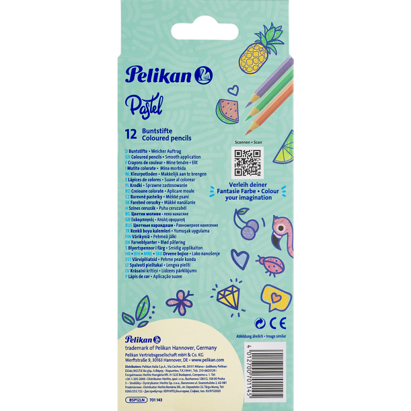 KREDKI 12 PELIKAN DREWNO PASTELL