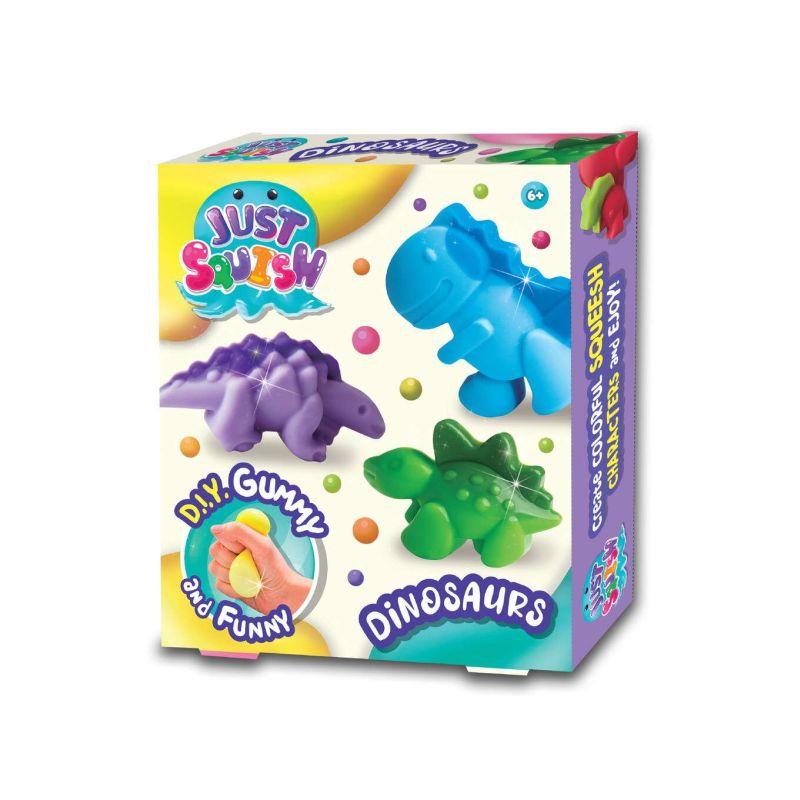 ZESTAW KREATYWNY JUST SQUISH STWÓRZ SWOJE ŻELOWE FIGURKI DINOZAURY STRIGO