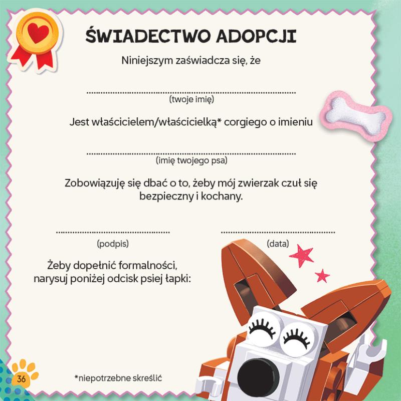 KSIĄŻECZKA LEGO MASTER BRAND. ZWIERZAKI SŁODZIAKI. CORGI