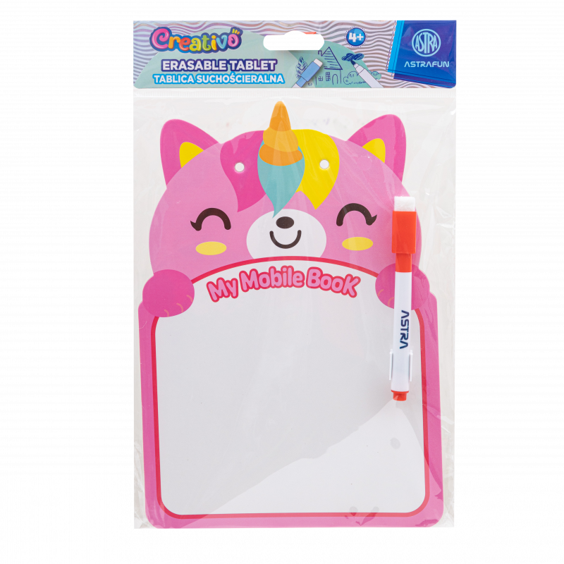 TABLICA SUCHOŚCIERALNA ASTRAFUN 24,5 × 16,5cm - Jednorożec, Miś, Panda