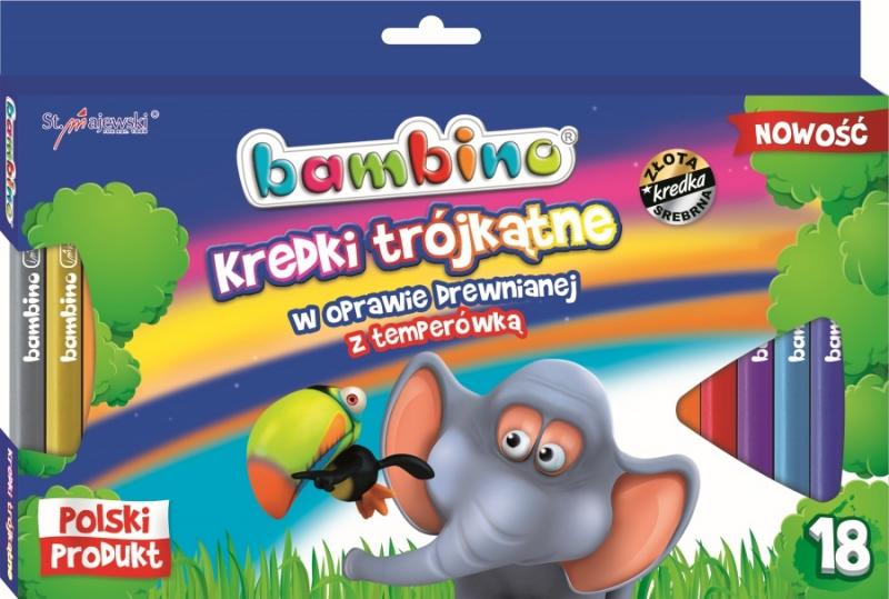 KREDKI BAMBINO 18 TRÓJKĄTNE W OPR.DREW. + TEMP. STANDARD