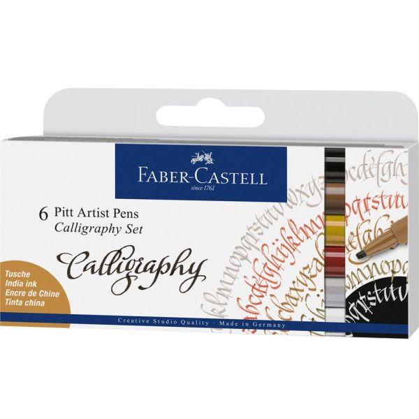 ZESTAW DO KALIGRAFII ETUI 6 SZT. PITT ARTIST PEN FABER-CASTELL