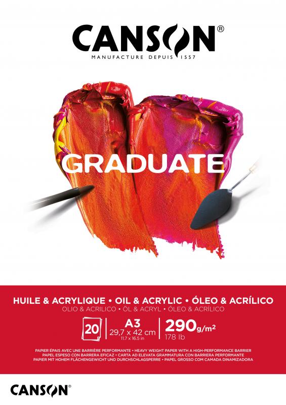 BLOK OIL&ACRYL CANSON GRADULATE A3 290G 20A