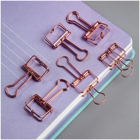 KLIPY MESHU DO PAPIERU 19MM ROSE GO A/6