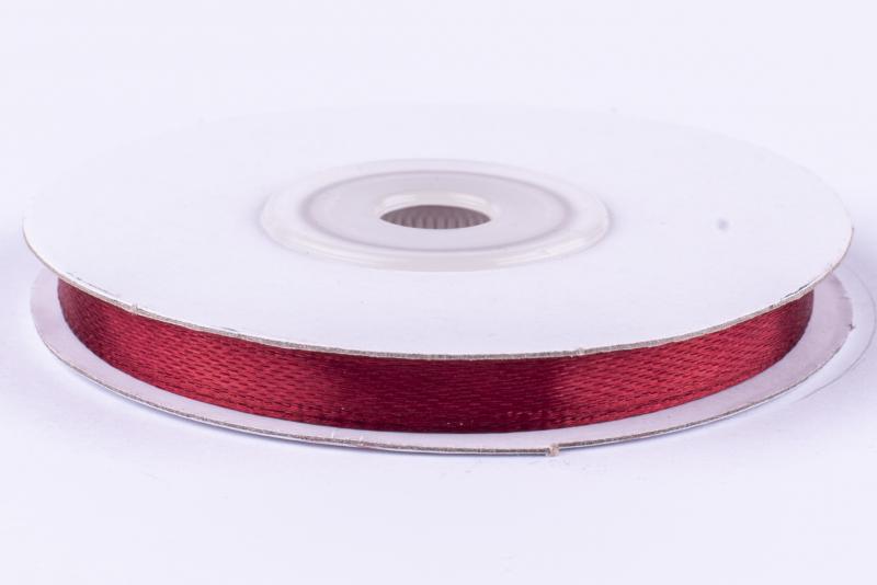 TASIEMKA SATYNOWA 6MM/25M BORDO