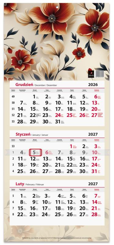 KALENDARZ TRÓJDZIELNY 2027