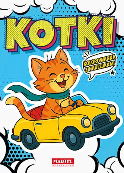 KSIĄŻECZKA KOLOROWANKA KOMIKSOWA KOTKI Z NAKLEJKAMI