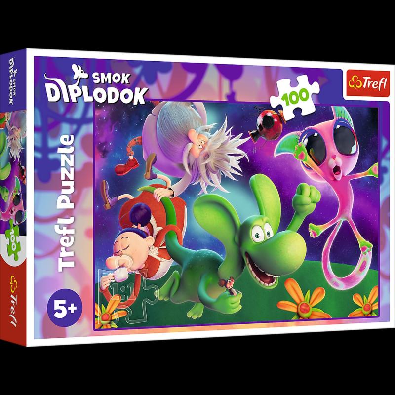 PUZZLE 100 TREFL SMOK DIPLODOK I PRZYJACIELE