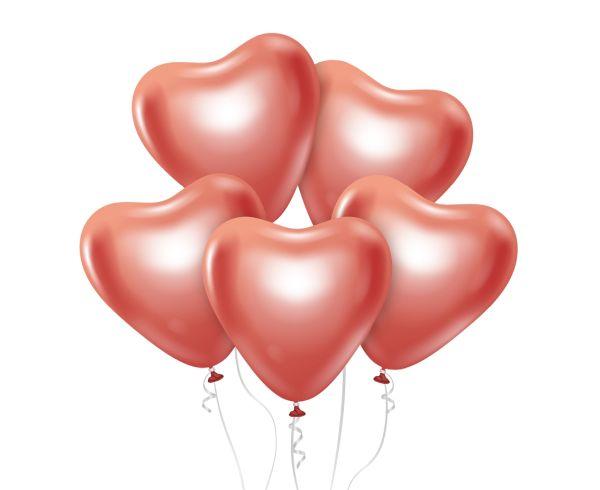 BALONY BEAUTY&CHARM PLATYNOWE CZERWONE SERCA 12' A'6 WALENTYNKI