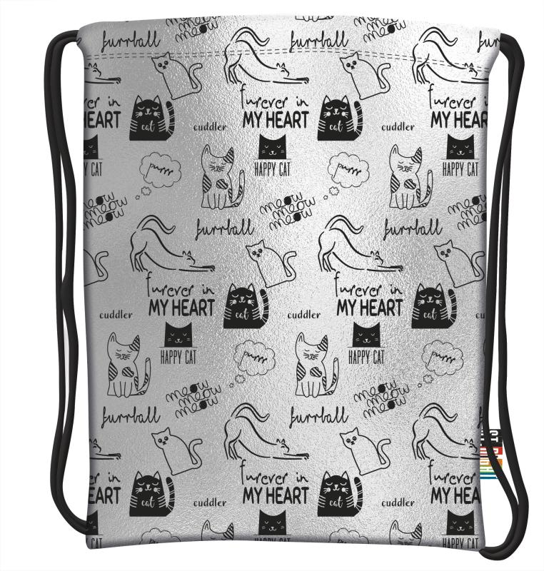 PLECAK NA SZNURKACH SO-11 SILVER CATS STRIGHT