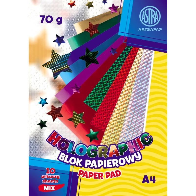 BLOK PAPIERÓW HOLOGRAFICZNYCH A4/10 70G ASTRAPAP